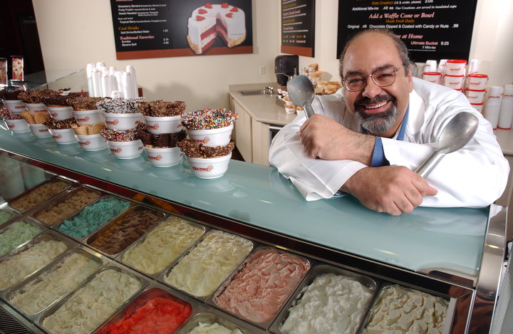 Cold Stone Franchisee poses for camera in store